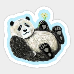 Panda with Flower Sticker